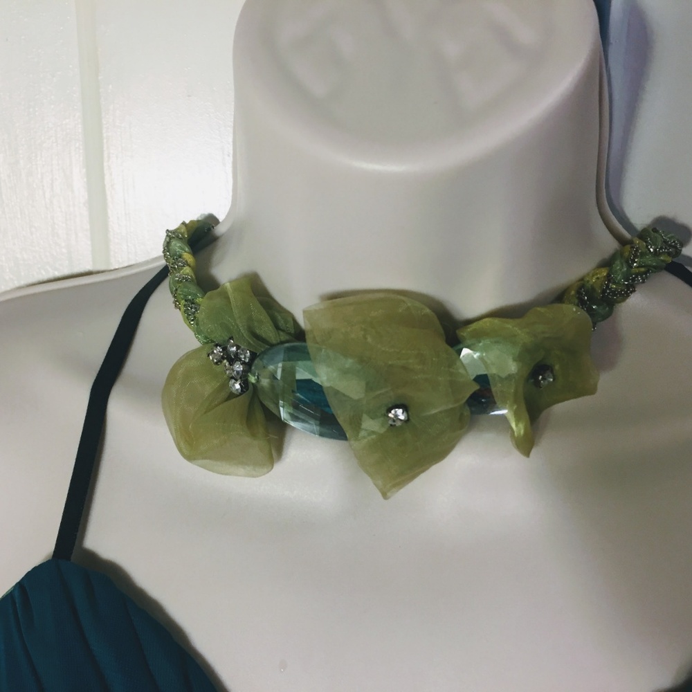 Vintage Fabric and Beaded Necklace